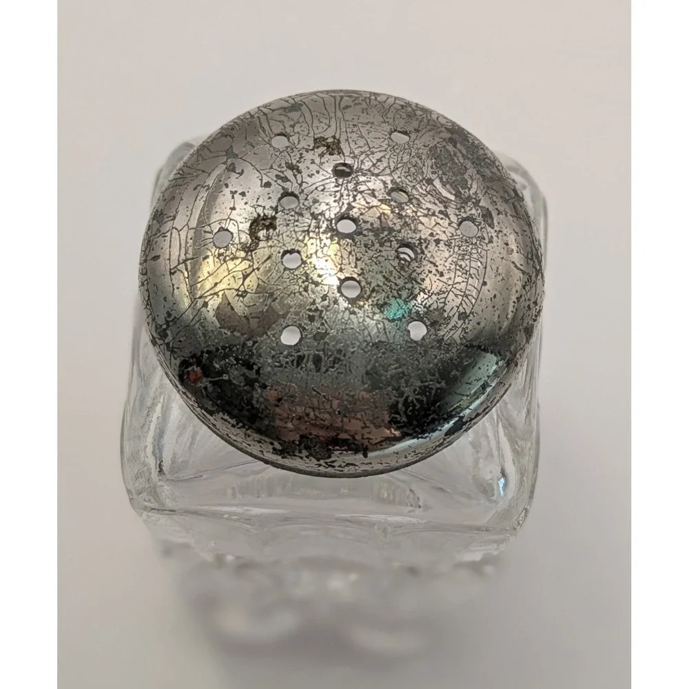 Mosser Glass Crystal‎ Opalescent Salt Pepper Shaker Eye Winker Pattern